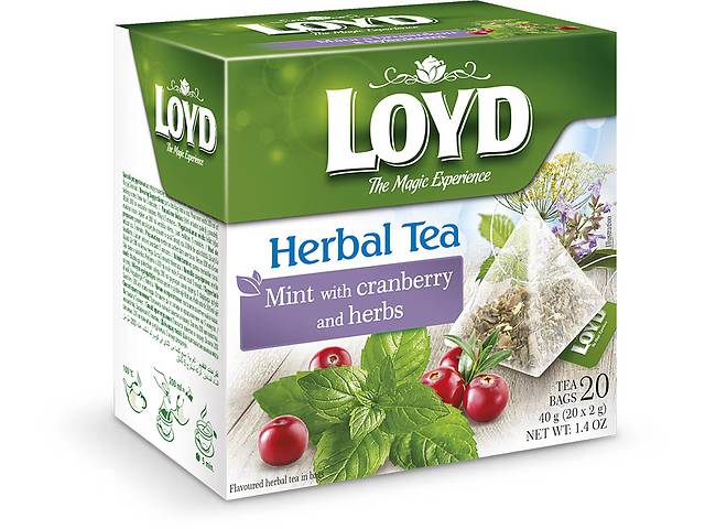 Чай ягодно-травяной Loyd с Мятой, Клюквой и Травами