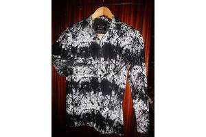 Рубашка D-XEL Германия черно-белая стрейчевая