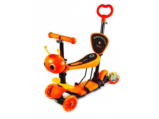 Самокат детский Scale Sports Rotative с сиденьем и родительской ручкой Orange