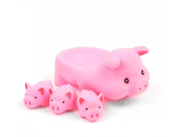 Игрушка уточка для ванной ZT8891 с пищалкой (Свинки)