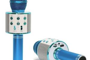 Беспроводной Bluetooth Караоке микрофон WS-858 Blue