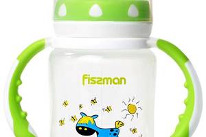Бутылочка детская для кормления Fissman Babies 'Ослик на лужайке' 240мл с ручками