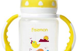 Бутылочка детская для кормления Fissman Babies 'Птички в облаках' 240мл с ручками