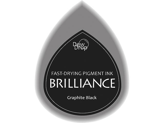 Чорнильна подушечка Tsukineko Brilliance - краплі роси 3,5 x 5 см, чорний графіт 2118803082