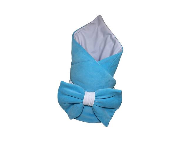 Демисезонный конверт-одеяло Baby Comfort хлопок с велюром голубой с зайкой 90*70 см