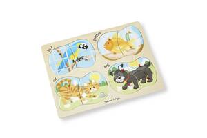 Деревянные пазлы 4 в 1 'Домашние животные' Melissa&Doug 4 пазла по 4 элемента MD9861