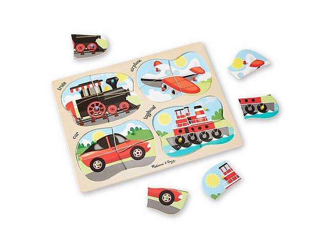 Деревянные пазлы 4 в 1 'Транспорт' Melissa&Doug 4 пазла по 4 элемента MD9865