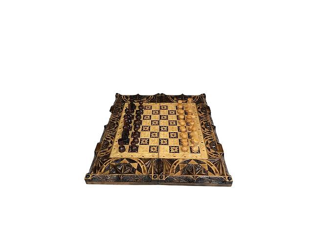 Деревянные шахматы шашки нарды набор 3 в 1 Арбуз 54*25*7см 191414