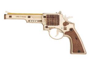 Деревянный пистолет 3D конструктор Unique JSP202 Colt Revolver 44 детали развивающая игрушка