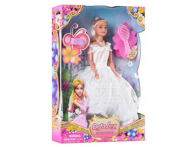 Детская кукла 'Принцесса' DEFA Bambi 8063 с расческой и сумочкой Белый