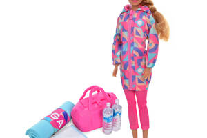 Детская кукла Спортсменка Defa 8477 сумочка коврик для йоги 2 бутылки воды Розовый