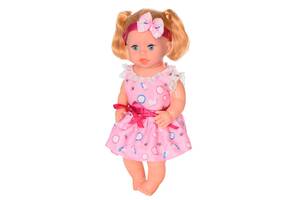 Детская кукла Яринка Bambi M 5603 на украинском языке Розовое платье божья коровка