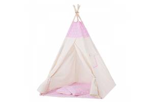 Детская палатка Springos Tipi XXL White/Pink TIP12