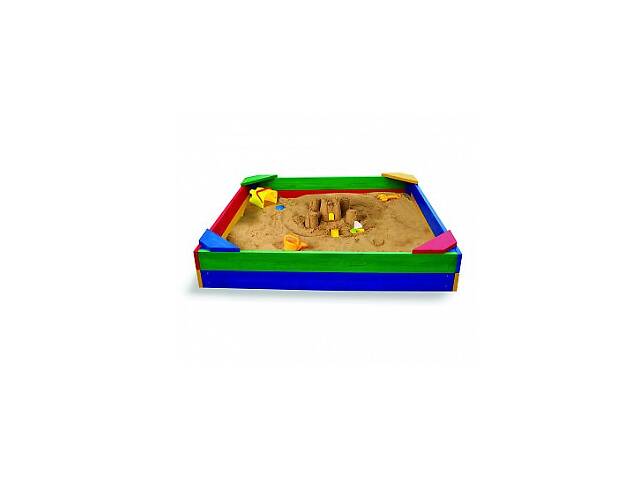 Детская песочница SportBaby лакированная с уголками 145х145х24 (Песочница - 9)