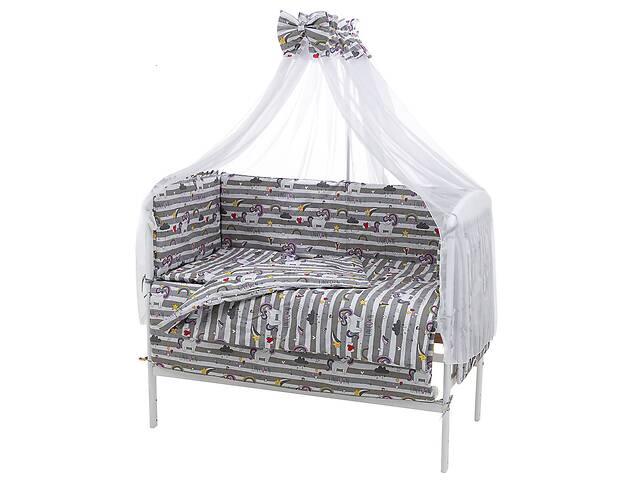 Дитяче ліжко Qvatro Gold RG-08 сіра смужка (unicorn)