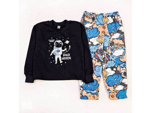 Детская пижама Dexter`s футер astronaut in space 140 см черный синий (131747169182)