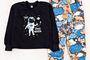 Детская пижама Dexter`s футер astronaut in space 98 см черный синий (131747269182)