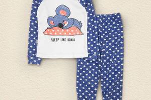 Детская пижама Dexter`s в горошек из интерлока с принтом коала 110 см синий (131506968327)