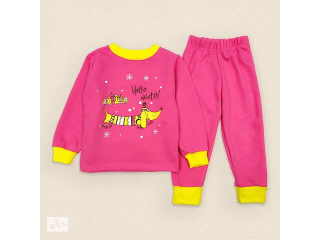 Детская пижама для девочки теплая с начесом Dexter`s winter 86 см розовый (131550068477)