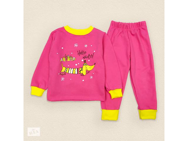 Детская пижама для девочки теплая с начесом Dexter`s winter 98 см розовый (131550168477)