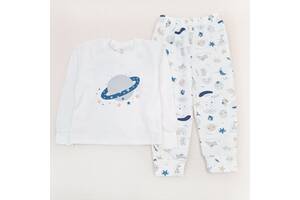 Детская пижама с начесом Dexter`s moon bunny 140 см синий молочный (131745469174)