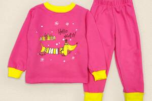 Детская пижама с принтом и начесом Dexter`s winter 128 см розовый (131549568476)