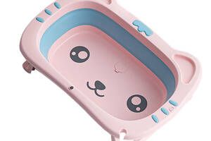 Детская складная ванночка Bestbaby BS-8766 Котик (Pink) для младенцев (12006-66950)