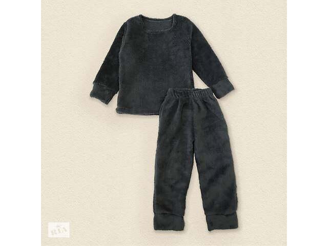Детская теплая пижама Dexter`s из ткани велсофт asphalt 122 см серый (131518468363)
