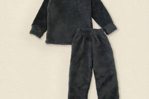 Детская теплая пижама Dexter`s из ткани велсофт asphalt 134 см серый (131518568363)