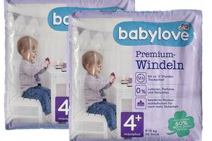 Детские одноразовые подгузники Babylove Premium 4+ maxi plus 9-15 кг 76 шт