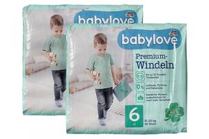 Детские одноразовые подгузники Babylove Premium 6 XL 15-20 кг 64 шт