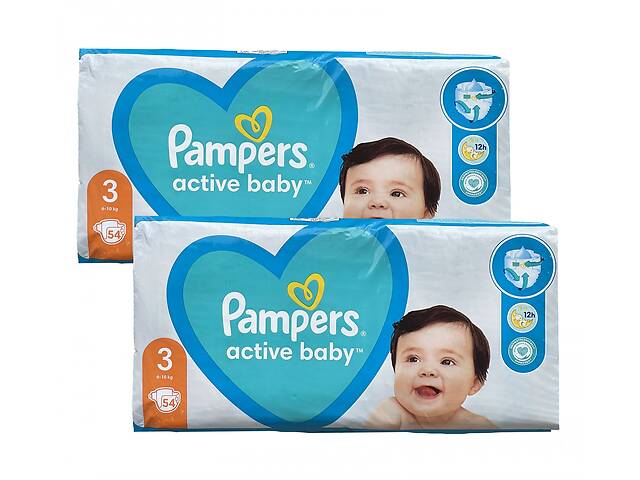 Детские одноразовые подгузники Pampers Active Baby 3 Midi 6-10 кг 108 шт