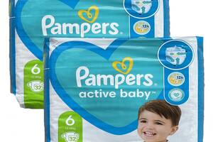 Детские одноразовые подгузники Pampers Active Baby 6 13-18 кг 64 шт