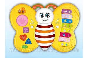 Детские Интерактивные музыкальные игрушки Бабочка детское обучающее Пианино пчела барабан 25х18х4,7 см