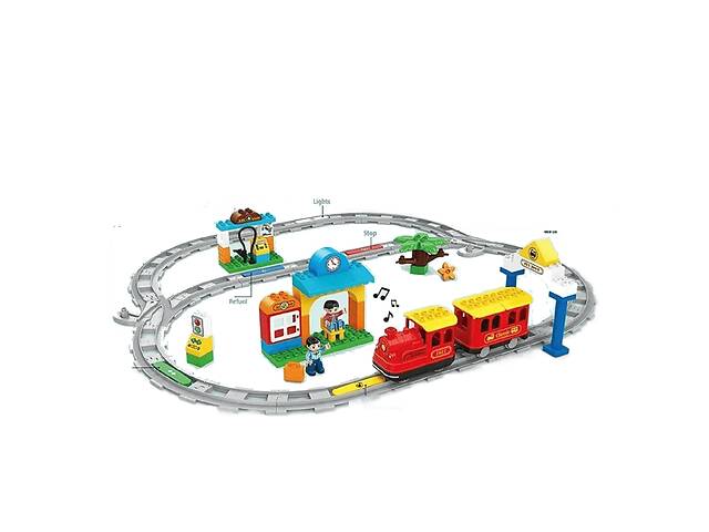Детский конструктор Jun Da Long Toys Железная дорога 58 х 9 х 47 см Разноцветный (113412)