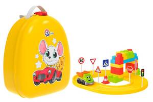 Детский конструктор в рюкзаке с дорожными знаками ТехноК 8652TXK 38 дет Разноцветный