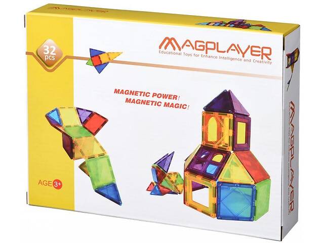 Детский магнитный конструктор MagPlayer MPL-32, 32 элемента