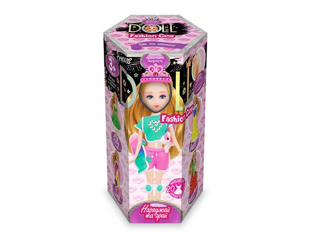 Набір для ліплення Princess Doll CLPD-02, 2 види пластиліна в комплекті (Рожеві шорти)