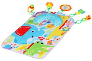 Детский развивающий коврик мягкий и подушка-подгрудник Baby Game blanket 5 подвесок Multicolor (133586)