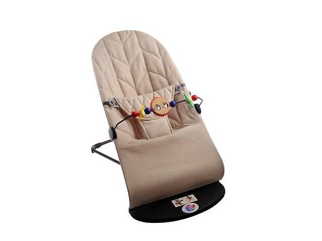 Детский шезлонг-качалка SBT group BABY Balance Soft A1 с дугой с игрушками бежевый колосок/хлопок (BBT-16-00)