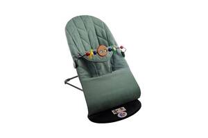 Детский шезлонг-качалка SBT group BABY Balance Soft A1 с дугой с игрушками бирюзовый колосок/хлопок (BBT-17-00)