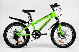 Детский спортивный велосипед 20’’ Corso CRANK LTWOO-A2 7 скоростей Green and black (137752)