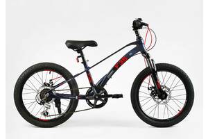 Детский спортивный велосипед Corso 20' Shimano Revoshift 7 скоростей Blue (138674)