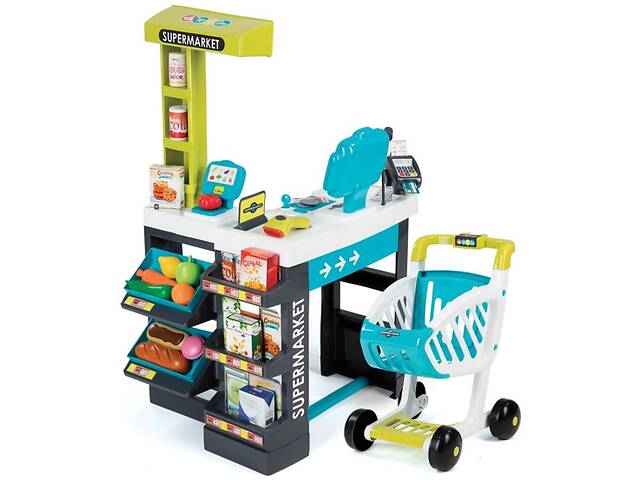 Детский супермаркет Color с тележкой и аксессуарами Smoby OL12562