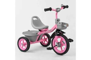 Детский трехколесный велосипед Best Trike резиновые колеса розовый BS-1142
