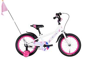 Детский велосипед 16' Formula RACE 2022 8.5' Белый с розовым