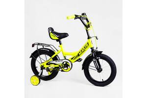 Детский велосипед CORSO Maxis 14 с багажником Yellow (113868)