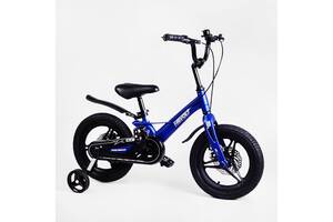Детский велосипед CORSO Revolt 14 магниевая рама дисковые тормоза Dark blue (113869)