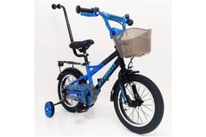 Детский велосипед Hammer 14-STORM с ручкой и боковыми колесами оранжевый от 3 лет Сборка