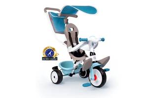 Детский велосипед металлический Smoby OL82816 с козырьком багажником и сумкой Blue